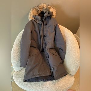 Canada Goose Rossclair Genuine Coyote Fur Trim Down Parka, X-small